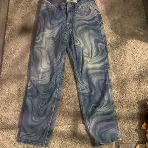 Hollister – blue curvy high-rise mom jeans- w26 L27